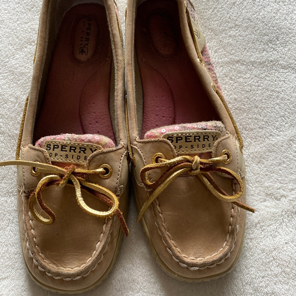 Sperry Topsider Angelfish Pink Plaid Sequin